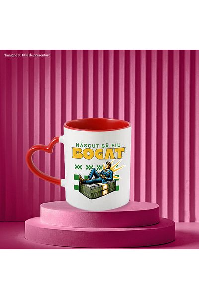 StoryGift Romania Mug Man on stack of money born to be rich SEO, 330ml, Ceramic with Handle, With,STG