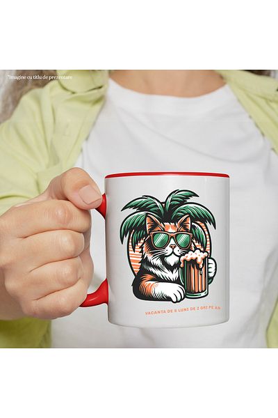 StoryGift Romania Cat mug 6 months vacation twice a year, animal lovers, 330ml, Ce, Cu, STG.