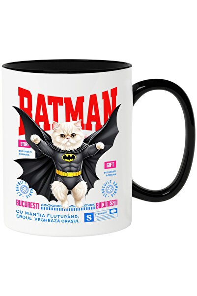 StoryGift Romania Cana Cu Persan / Persianpisica In Costum De Batman Cu Pelerina, Erou Nocturn, De, Cu ,stg