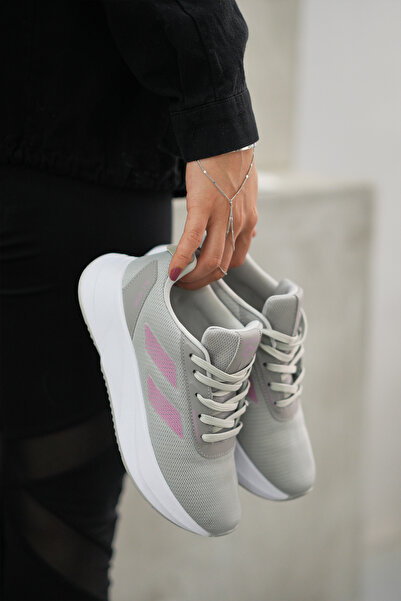 SOLAZER Kadın - Gri Pudra Sneaker Günlük Spor Ayakkabı 052
