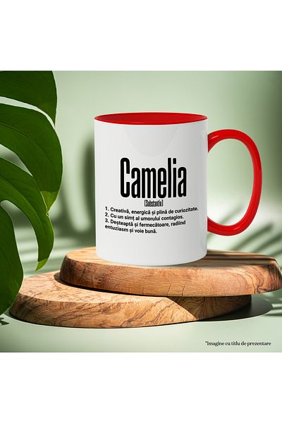 StoryGift Romania Mug With The Name Camelia, And Motivational Message, Creative, Smart, Curious, I, With, STG.