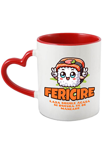 StoryGift Romania Cana Cu Sushi Vesel Cu Semnul Pace Text Fericire Lasa Griji...