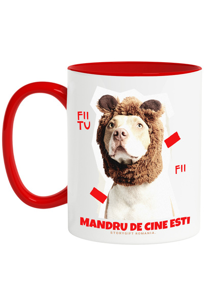 StoryGift Romania Cana Text Motivational Fii Tu Caine Cu Palarie De Urs, 330m...