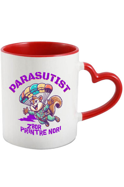 StoryGift Romania Cana Cu Veverita Cu Parasuta Colorata In Aer Vesela Sport T...