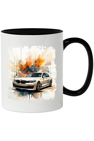 StoryGift Romania Cana Cu Masina, Bmw, Brand, Vopsea, Ilustratie Abstracta, Multicolor 330 Ml, Cer, Cu ,stg