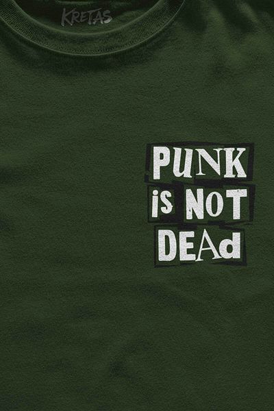 Kretas Μπλουζάκι Unisex Χακί Πανκ Δεν Είναι Νεκρός Ροκ Grunge Μουσική Μουσική Μίνιμαλ μπλουζάκι με στάμπα μπροστά