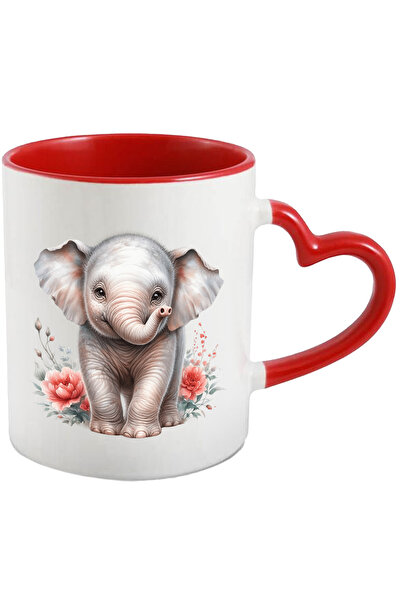 StoryGift Romania Cana Cu Un Pui De Elefant Care Sta In Natura | Ilustratie | Flori | Plante | Jun, Cu ,stg
