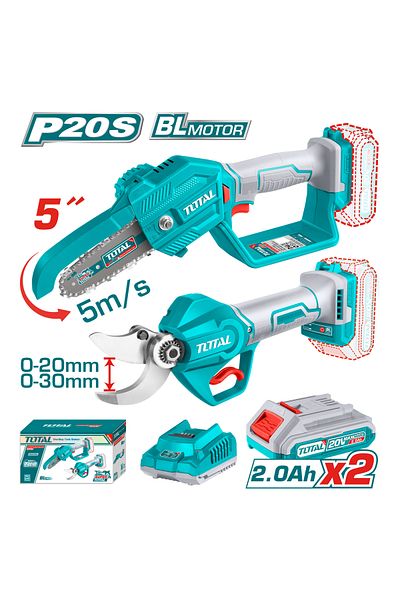 TOTAL 5" Branch Pruner Set with 20V Battery