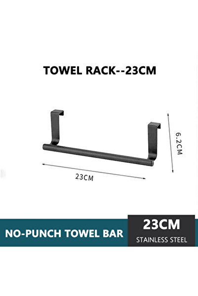 Choice حامل مناشف أسود مقاس 23 سم فوق الباب، حامل مناشف من الفولاذ المقاوم لل...