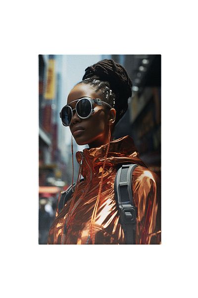 StoryGift Romania Tablou Canvas: Portret Stil Afro Auriu Costum, Divertisment, Ochelari, Accesoriu De Moda, Desi