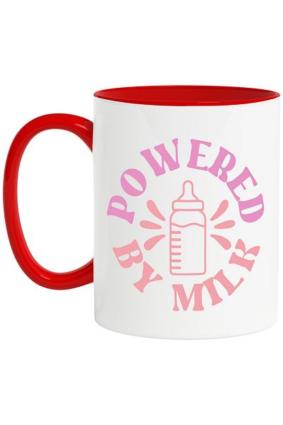 StoryGift Romania Cana Cu Textul In Engleza "powered By Milk" - Alimentat Cu Lapte Biberon Bebelus, Cu ,stg