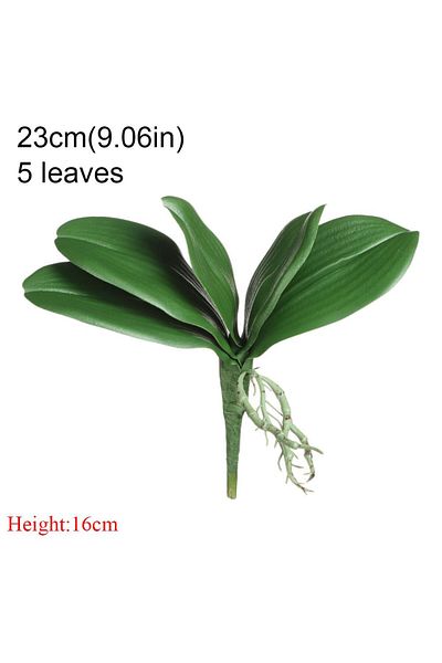 Choice 23cm-5 Leaves Artificial Silk Flower Bouquet Phalaenopsis Leaf Artificial Plant Leaf Decorative Home