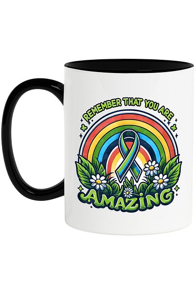 StoryGift Romania Mug with the message "Remember that you are amazing", hippie style, culture, illustration, With ,STG
