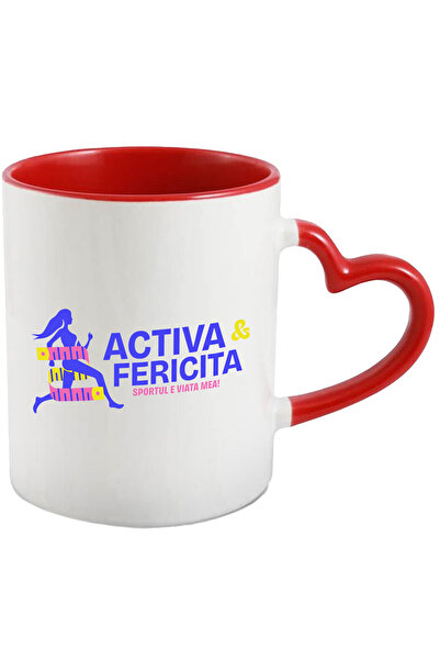 StoryGift Romania Cana Fata Alergand Text Activa Si Fericita Sport, 330ml, Ce...