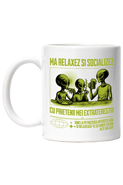 StoryGift Romania Cana Prietenii Extraterestri Socializare Pizza , 330ml, Cer...