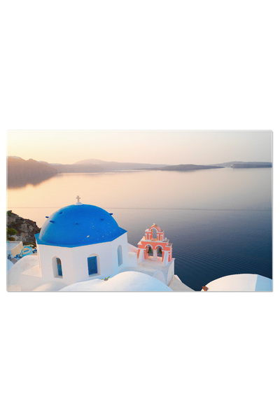 StoryGift Romania Tablou Canvas Satul Traditional Oia Din Grecia Peisaj, Arhi...