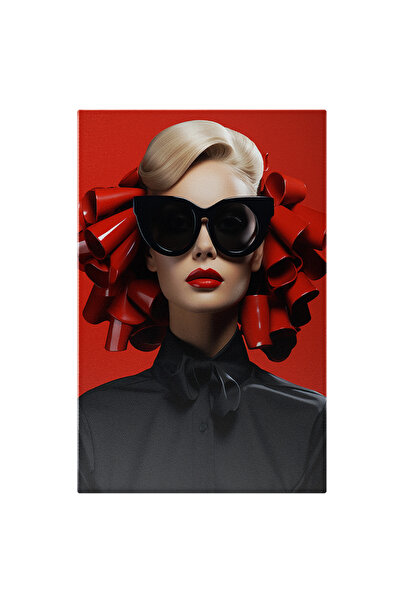 StoryGift Romania Tablou Canvas: Portret De Femeie Cu O Camasa Neagra - Ochel...