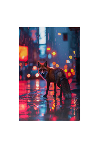 StoryGift Romania Tablou Canvas: Vulpe Privind Spre Cameră În Oraș Și Fundal ...