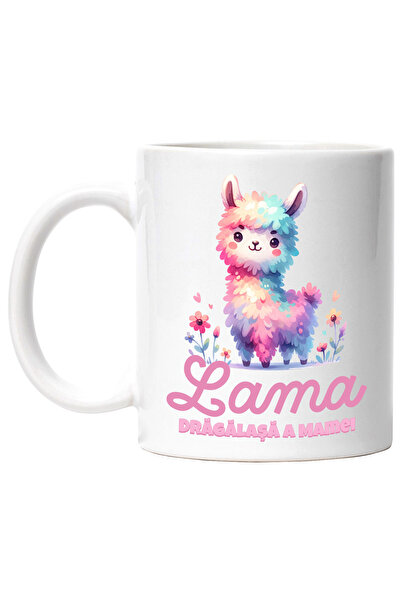 StoryGift Romania Cana Lama Dragalasa A Mamei Animal Pufos Copii, 330ml, Cera...