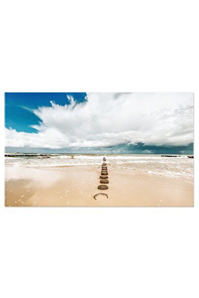 StoryGift Romania Tablou Canvas: Plaja Goala Cu Nisip Si Piatre Intr-un Peisa...