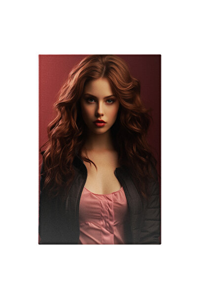 StoryGift Romania Tablou Canvas: Portret Fata Par Roscat Si Ochii Albastri Pictura Digitala