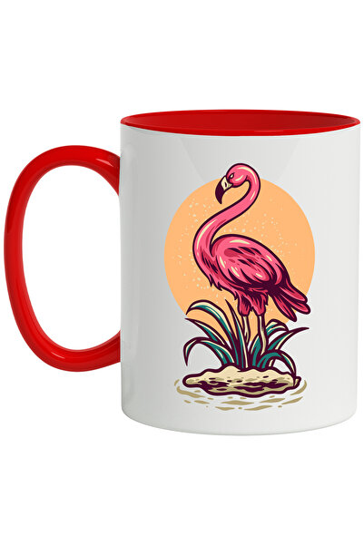 StoryGift Romania Cana Cu Pasare Flamingo, Soare, Nisip, Plante, Exotic, Mult...