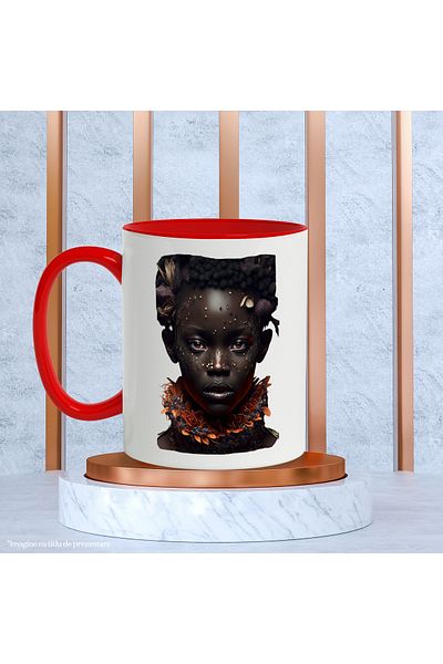 StoryGift Romania Mug With Portrait, Abstract, Fashion, Flowers, Collar, Glitter, Multicolor 330 ml, C, With, STG