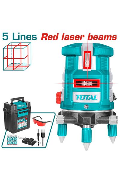 TOTAL 30m Red 5 Line Electronic Laser Level