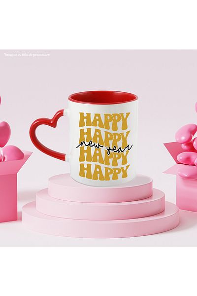 StoryGift Romania Mug With Text in English Happy New Year, New Year's Eve, New Year's Resolution, Night, Wax, With, STG.