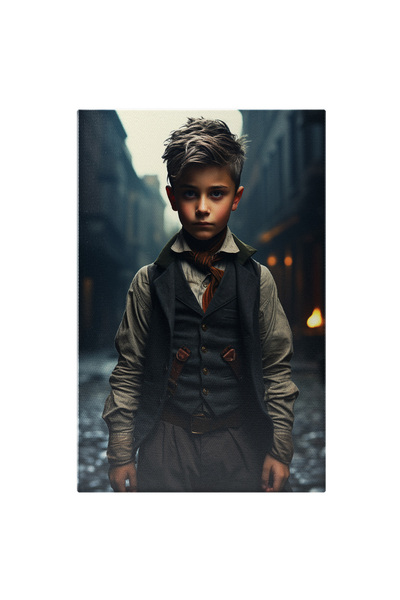 StoryGift Romania Tablou Canvas: Fotografie Cu Un Baietel In Haine De Epoca -...