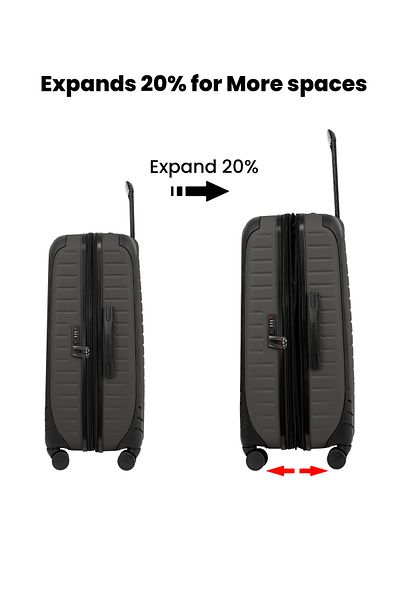PARAJOHN ALTIV 3 Pieces ABS Luggage Trolley Set - DARK GREY
