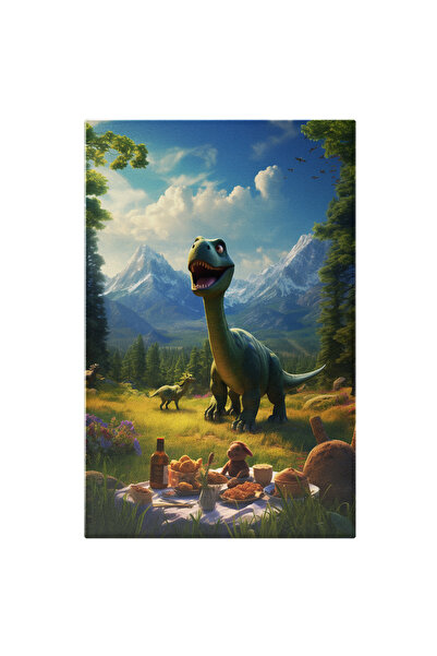 StoryGift Romania Tablou Canvas: Dinozauri La Picnic- Animații Pictura Digitala