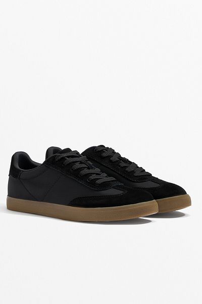 Oysho Nylon trainers with split-leather pieces
