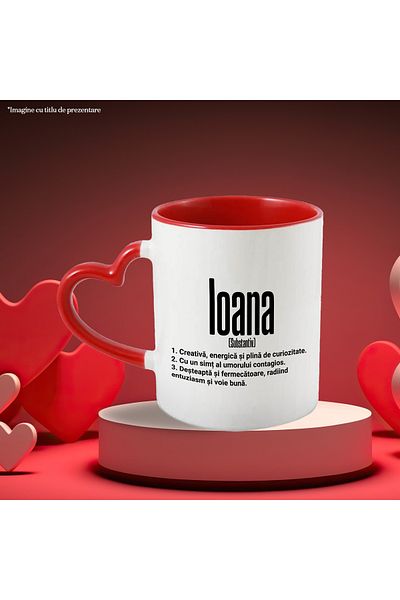 StoryGift Romania Mug With Name Ioana, and Motivational Message, Creative, Smart, Curious, Fun, With, STG