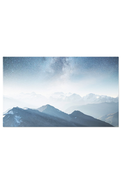 StoryGift Romania Tablou Canvas Munti Si Cer Cu Stele, Peisaj Montan, Noapte,...