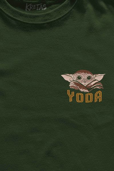 Kretas Μπλουζάκι Unisex Χακί Baby On Board Yoda Star Wars Baby Minimal μπλουζάκι με στάμπα μπροστά