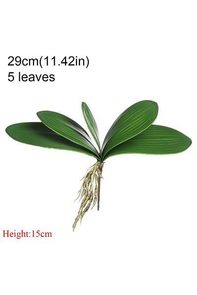 Choice 29cm-5 Leaves Artificial Silk Flower Bouquet Phalaenopsis Leaf Artificial Plant Leaf Decorative Home