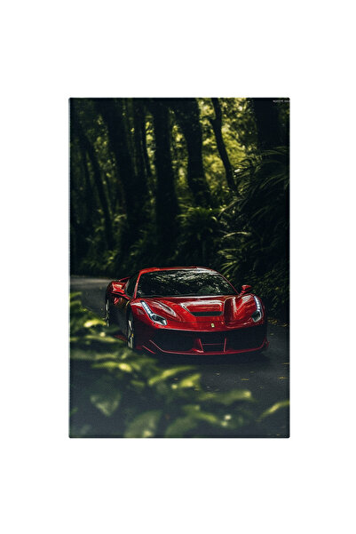 StoryGift Romania Tablou Canvas: Vehicul De Lux Ferrari Rosu - Sosea Printr-o...