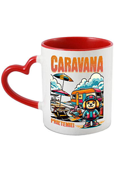 StoryGift Romania Cana Caravana Prieteniei Caine Aventura Distractie, 330ml, Ceramica Cu Maner Ini, Cu ,stg