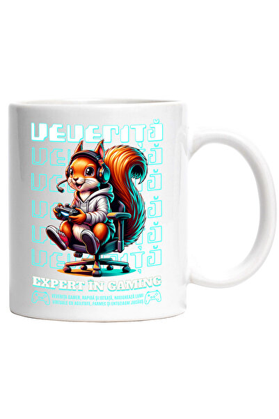 StoryGift Romania Cana Veverita Gamer Expert Realitate Virtuala , 330ml, Cera...
