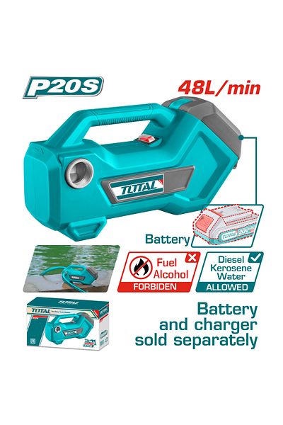 TOTAL 20v 3/4" Battery Liquid Pump Without Battery & Charger