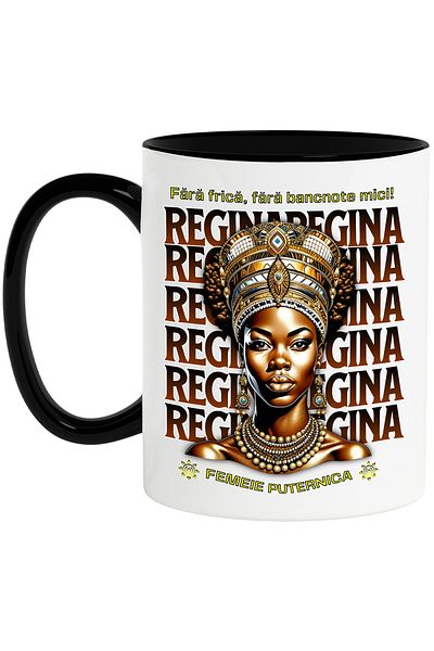 StoryGift Romania Mug without fear without small bills strong woman, 330ml, Ceramic with Handle Ne, With