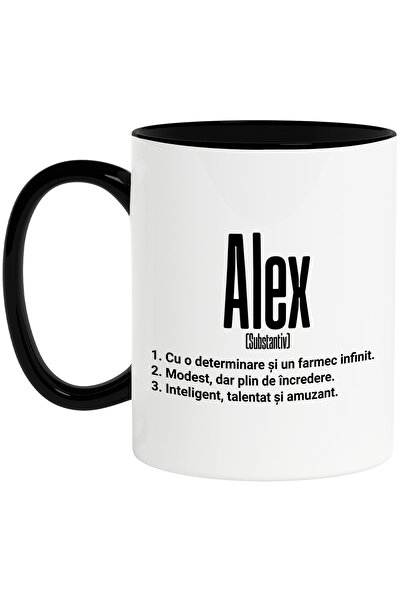StoryGift Romania Cana Cu Numele Alex, Determinare, Modest, Inteligent, Amuzant, Personalizat, Cad, Cu ,stg