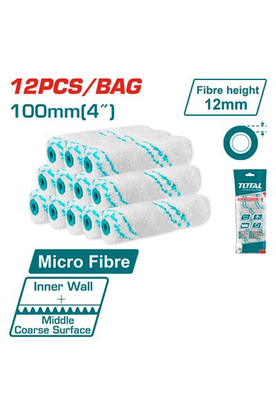 TOTAL 4" Paint Roller Replacement Kit 12pcs/set