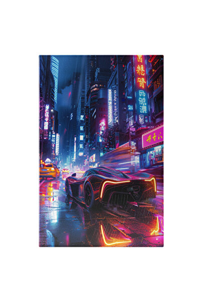 StoryGift Romania Tablou Canvas: Mașini Pe Străzile Colorate Și Luminate Ale Tokyo-ului- Orașe Pictura Digitala