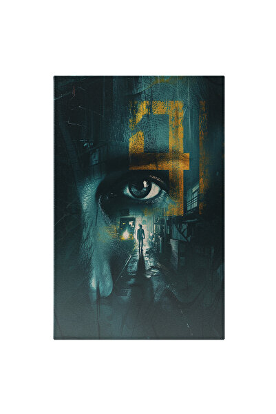 StoryGift Romania Tablou Canvas Ochiul Albastrul Pe Chipul Prin Care Se Vede O Persoana Nedumerita Care Merge Si