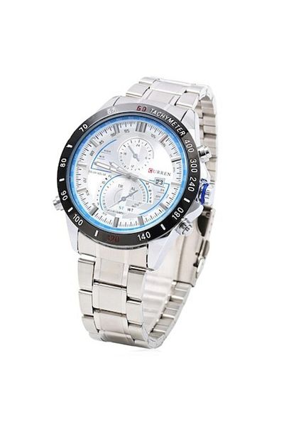 Curren Men's Watch C324, Metal Strap, White Dial