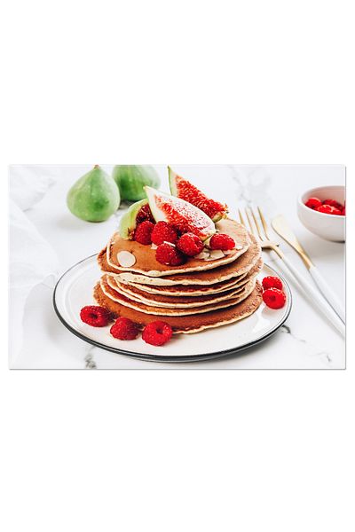 StoryGift Romania Canvas Print: American Pancakes With Fruit: Breakfast Delicacies