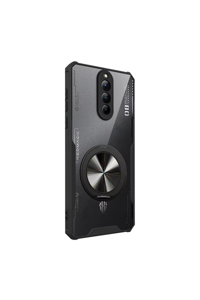 Microcase ZTE Nubia Red Magic 8 Pro ile Uyumlu Manyetik Mıknatıslı Yüzük Standlı Kılıf-AL5125