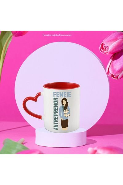 StoryGift Romania Mug female entrepreneur boss, hard working CEO, 330ml, Ceramic with Handle, With, STG.